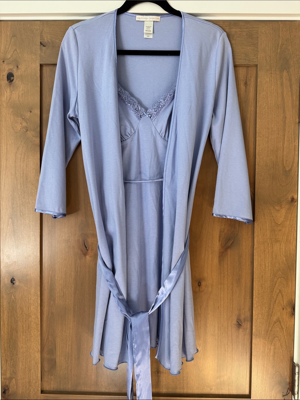 California Dynasty Nightgown Dress & Robe Lingerie Set Womens M- 2 piece Cotton